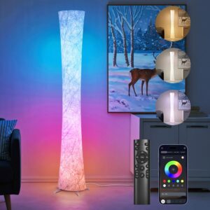 WORLD WIN RGB LED Corner Floor Lamp, 3 Color Temperatures, Round